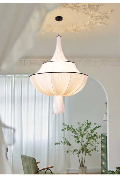 Vintage Cloth Pendant Light French Medieval Pendant Lamp