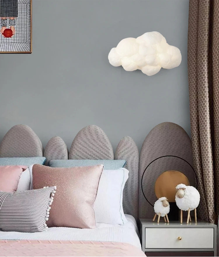 Novelty Cloud Wall Sconce Light Kids Children Bedroom Bedside Cartoon Cotton wall lamp