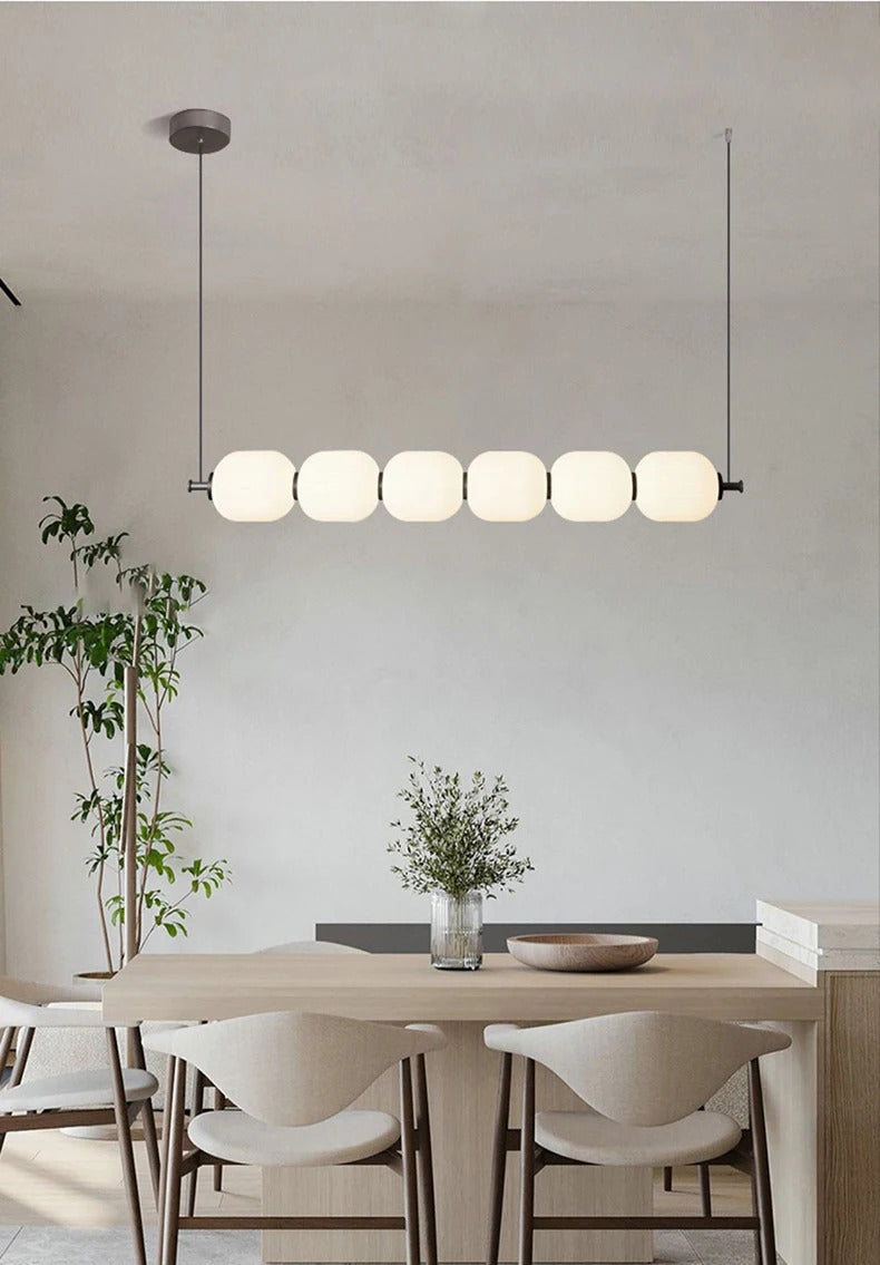 White glass bulb chandelier Long glass pendant lamp for Bedroom living room restaurant Bar Minimalist Necklace LED pendant light