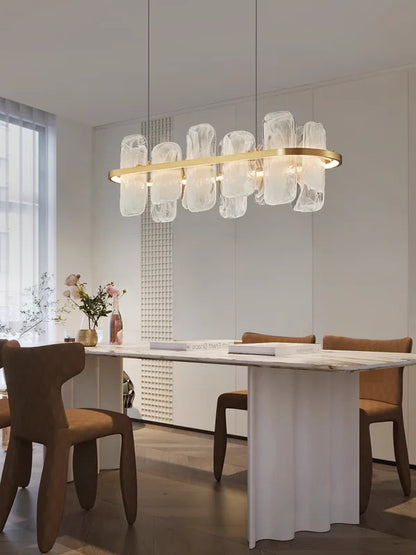 Modern Luxury crystals Ring Chandelier Italian designer glass golden pendant light