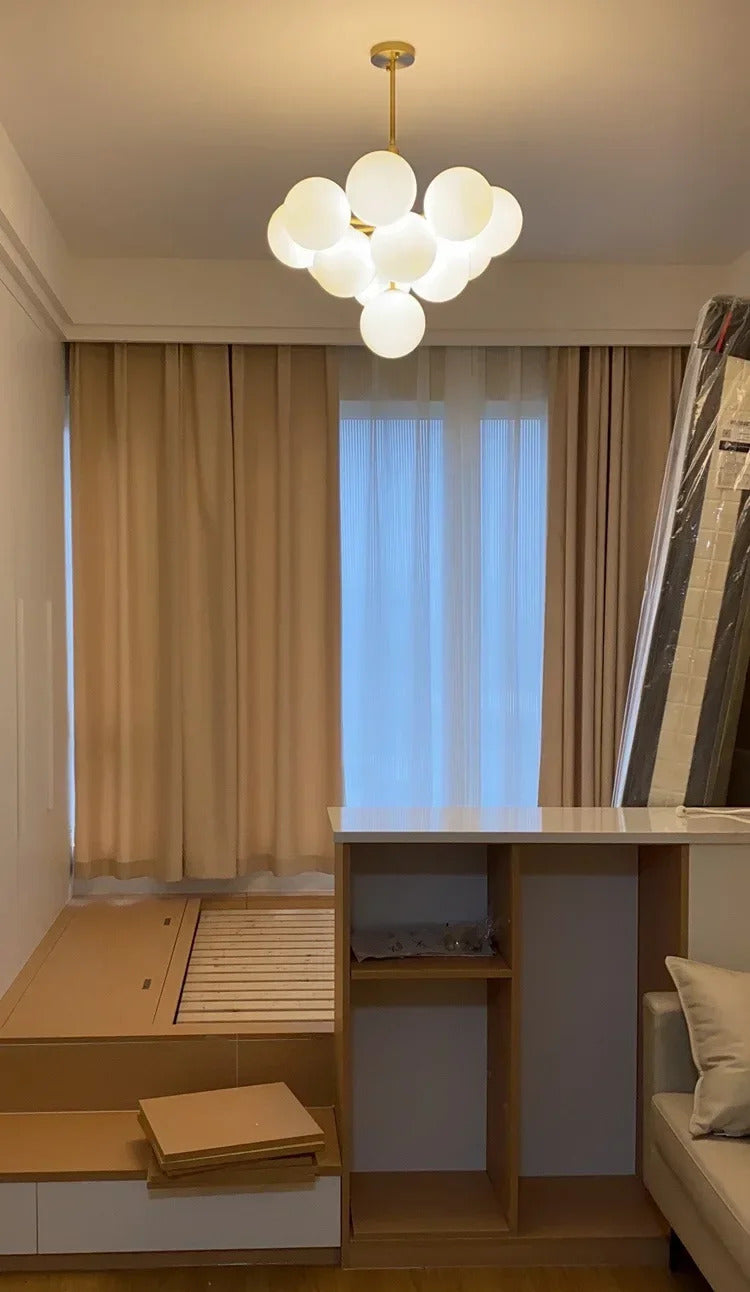 Nordic Luxury Glass Chandelier LED Pendant Lights Ceiling Suspension Hanging Lamp Fixture for Living Room Bedroom