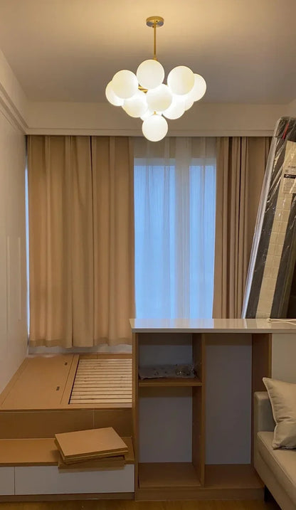 Nordic Luxury Glass Chandelier LED Pendant Lights Ceiling Suspension Hanging Lamp Fixture for Living Room Bedroom