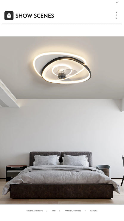 Electric Fan Light Modern LED Ceiling Lamp Living Room Light