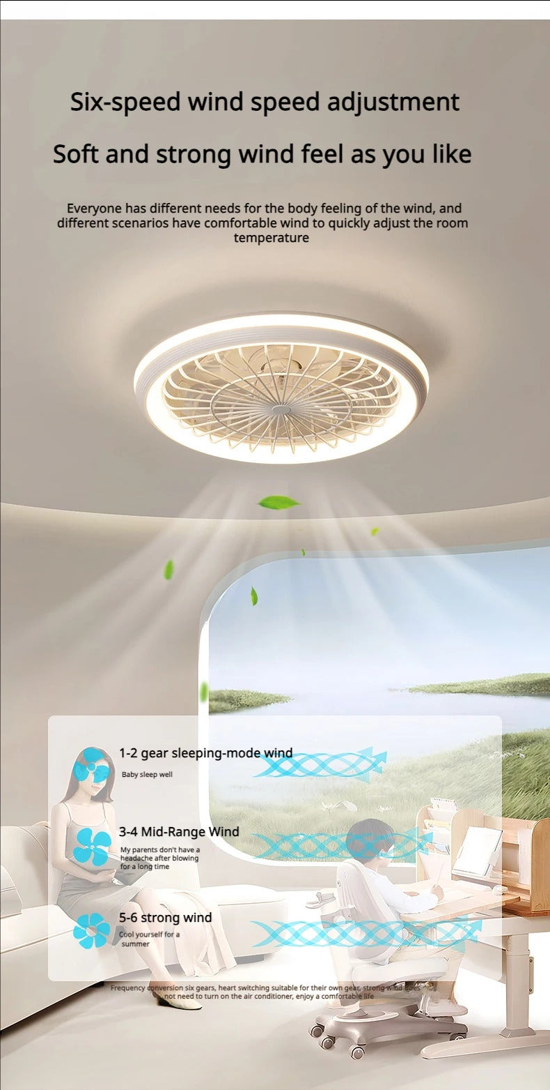 Minimalist Ceiling Fan Light Restaurant Full Spectrum Eye Protection Lamp