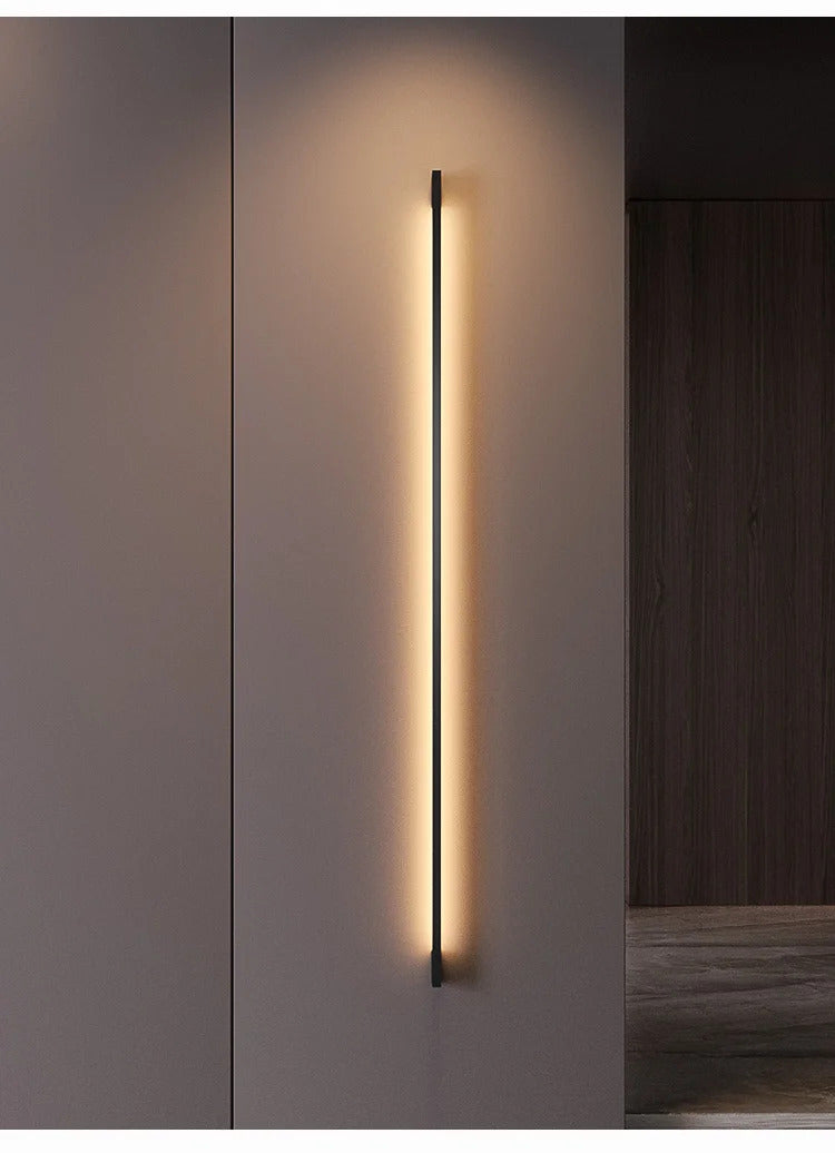 Modern Black Long Strip Wall Lamp Outdoor waterproof Corridor staircase wall light