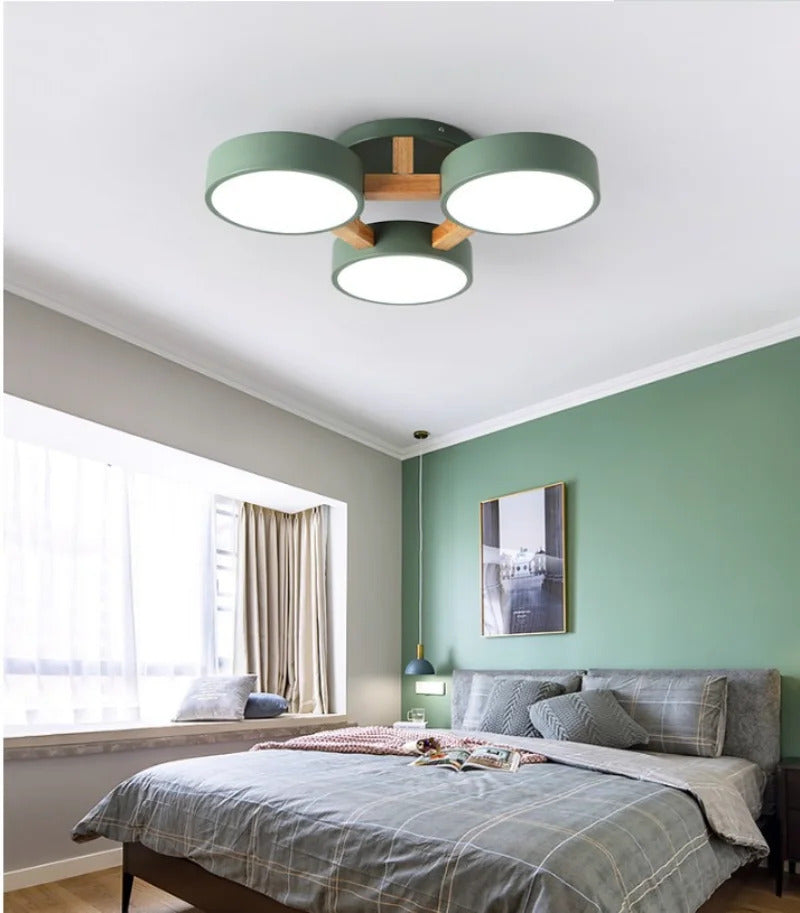 Modern Ceiling Lamp Bedroom Minimalist Wood Home Decor Lighting Fixtures