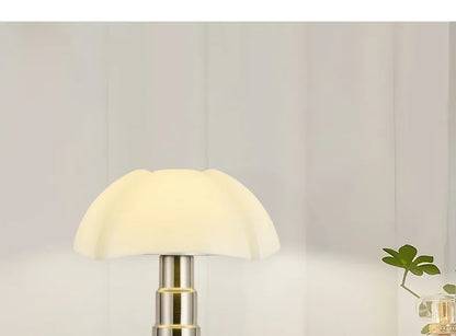 Italy Designer Wrought Iron LED Table Lamps White Petal Glass Lampshade Bauhaus Living Room Bedroom Restaurant Office Desk Light
