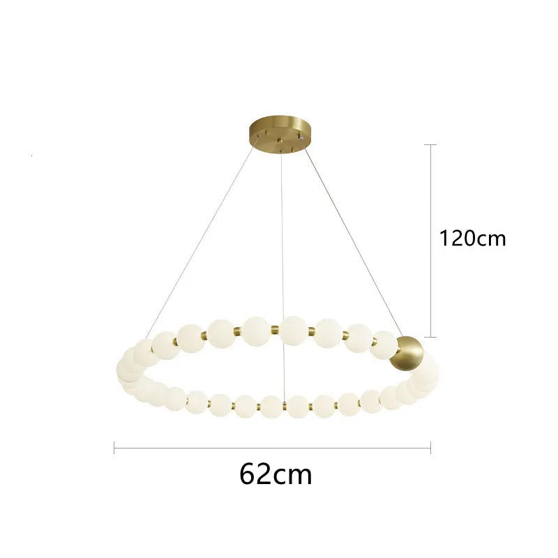 Nordic Ring LED Chandelier Dimmable Acrylic for Living Room Center Table Bedroom Hall Pendant Lamps Home Decor Lusters Fixture