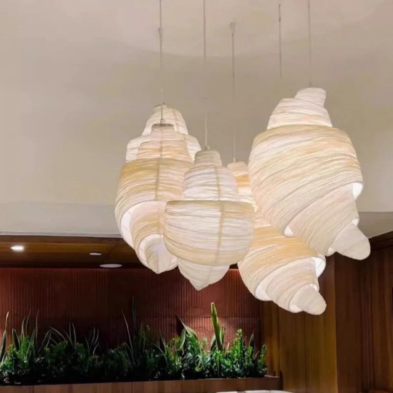 Japanese Staircase Pendant Lamp Creative Personality Art Croissant LED Chandelier