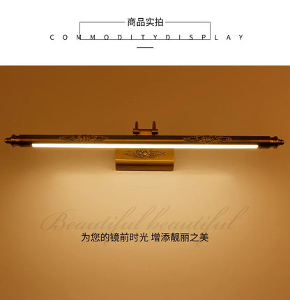 Europe Retro LED Mirror wall lamp Luxury gold bathroom cabinet mirror Headlight