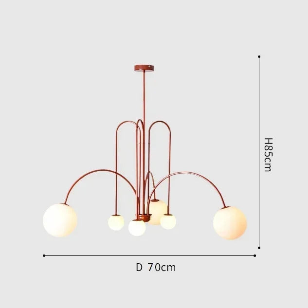 Modern Design Geometric Restaurant chandeliers Glass Ball Nordic Creative Living Room Home Decoration Arched Lighting Fixtures