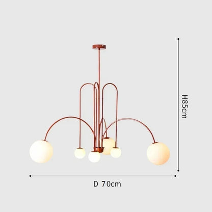 Modern Design Geometric Restaurant chandeliers Glass Ball Nordic Creative Living Room Home Decoration Arched Lighting Fixtures