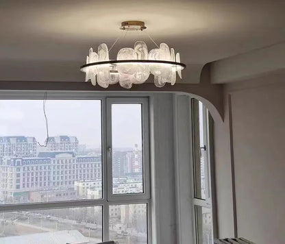 Modern Luxury crystals Ring Chandelier Italian designer glass golden pendant light