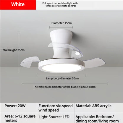 Children'S Room Invisible Fan Light Bedroom Quiet Ceiling Fan Light