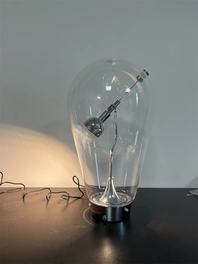 Italian Vintage Dimmable Table Lamp Rotary Glass Desk Light