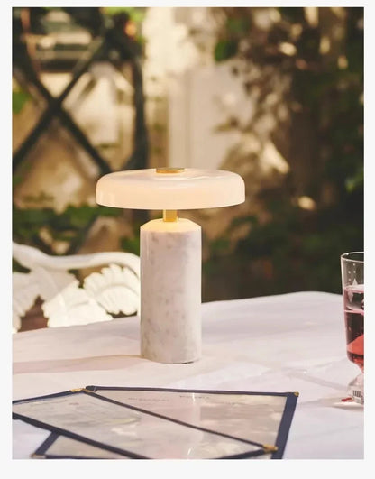 Marble luxury Table Lamps Danish Atmosphere LED Desk Light Charging Touch Switch lighting