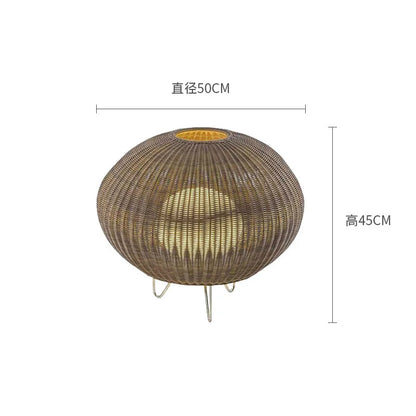 Natural handmade rattan floor lamp Japanese Outdoor waterproof Garden standing lamp