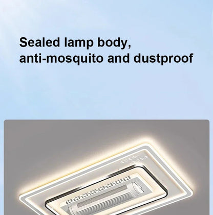 Invisible leafless LED ceiling fan light bedroom hotel remote control hanging lamp