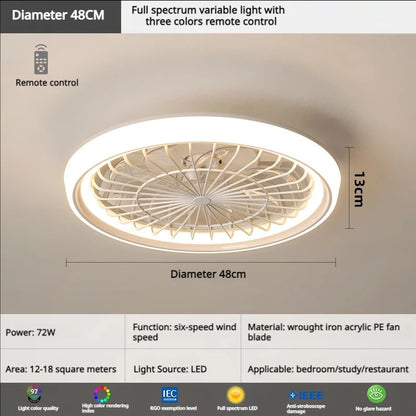 Minimalist Ceiling Fan Light Restaurant Full Spectrum Eye Protection Lamp