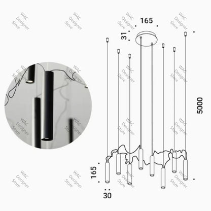 Simbiosi Suspension pendant Lamp Italian Combination spot Light