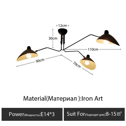 Industrial Long Pole Swing Wall lamp Nordic Spider ceiling Light Minimalist wall Sconce