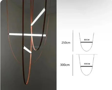 Duplex Leather Chandelier Restaurant staircase chandelier