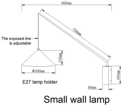 Nordic black Fishing simple Wall lamp Swing long Arm wall light loft sconce lighting