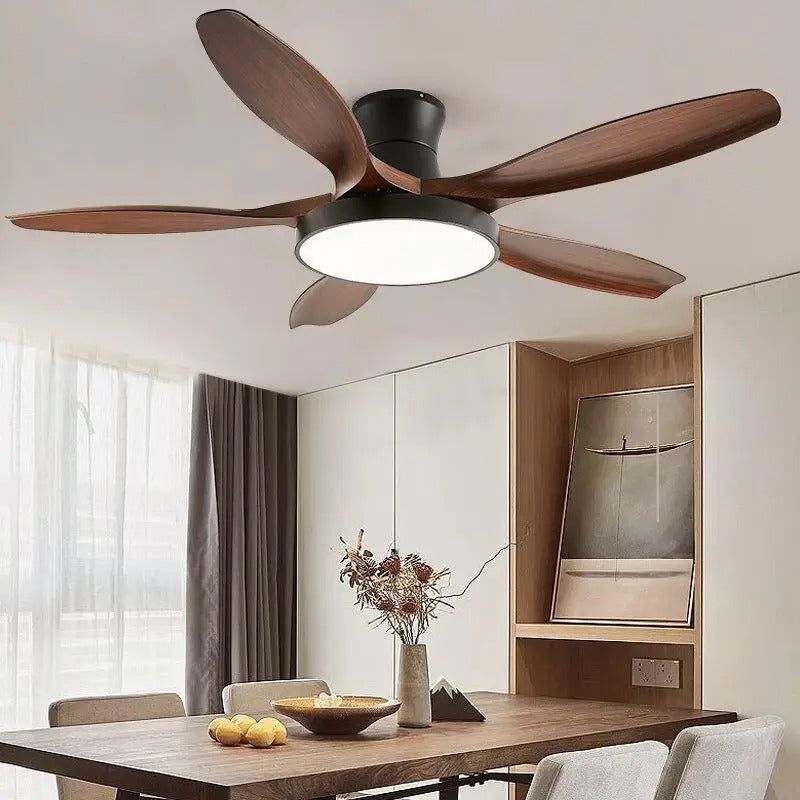 Nordic Large Ceiling Fans light Modern Natural wood color Simple Remote Control Ceiling Fan lamp