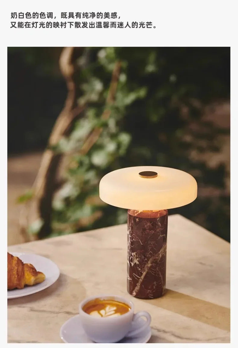 Marble luxury Table Lamps Danish Atmosphere LED Desk Light Charging Touch Switch lighting