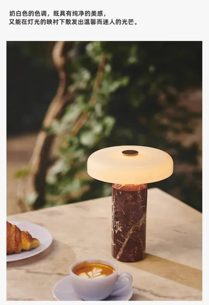 Marble luxury Table Lamps Danish Atmosphere LED Desk Light Charging Touch Switch lighting