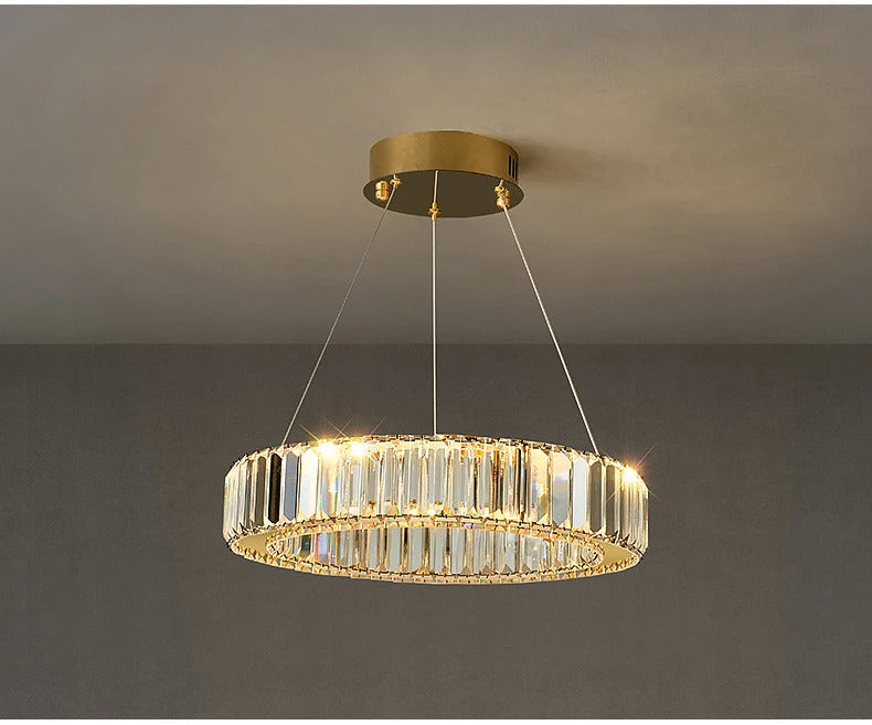 Luxury Crystal LED Pendant Lights Home Villa Living Room Dimmable Lighting Lustre Decoration Ceiling Chandelier Lamps Fixtures