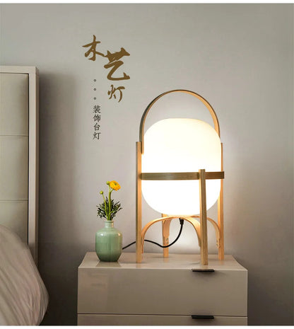 Wood Art Modern Simple Led Desk Lamp Living Room Study Bedroom Bedside Lamp Home Deco Table Lamp Student Dormitory Light Fixture