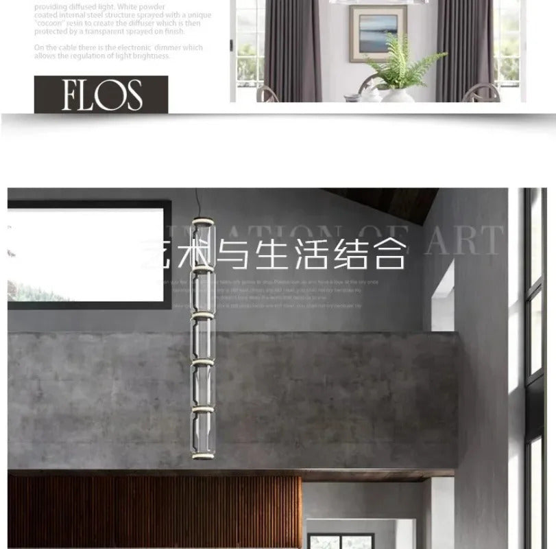 Italian Designer Glass Lampshade Pendant Light Minimalist LED Chandelier for Living Room Dining Table Home Decor