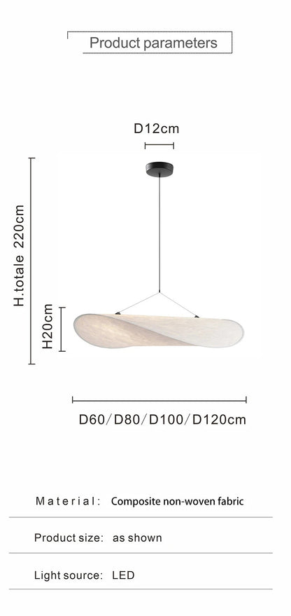 Tense Pendant Light Vertigo LED Silk Pendant Light Fabric Hanging Lamp