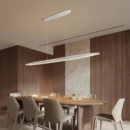 Minimalist Long Strip Wabi Sabi Dining Room Pendant Lamp Tea Bar Cafe LED Ceiling Chandelier