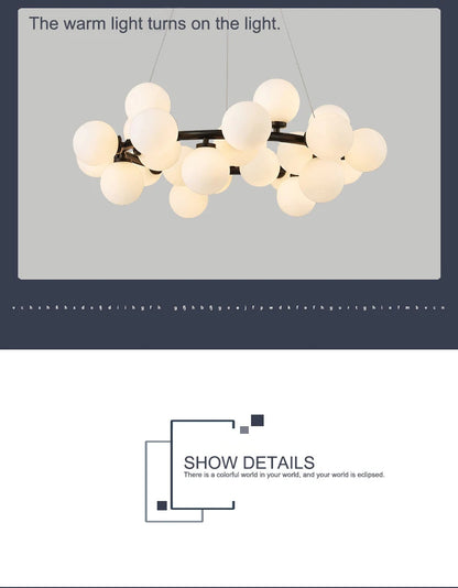 Nordic Round chandelier Glass Ball Chandeliers Living room ring scandinavian lamp fixtures