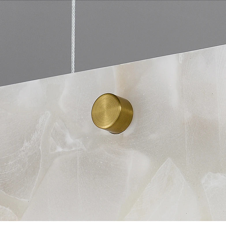 Marble Rectangular long strip Chandelier Modern Luxury resin acrylic Gold Pendant light