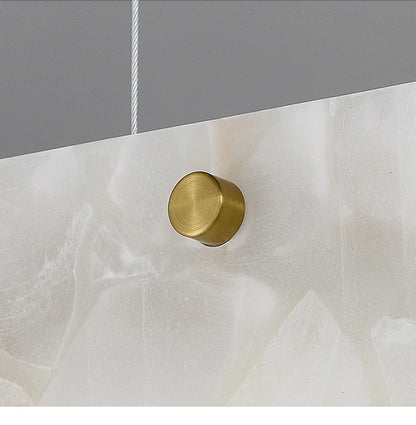 Marble Rectangular long strip Chandelier Modern Luxury resin acrylic Gold Pendant light