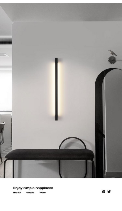 Modern Black Long Strip Wall Lamp Outdoor waterproof Corridor staircase wall light