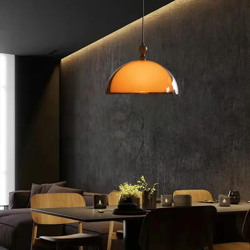 Vintage Brown Pendant Lamp Bauhaus Orange Pendant Light Retro Dining Table Hanging Lamp