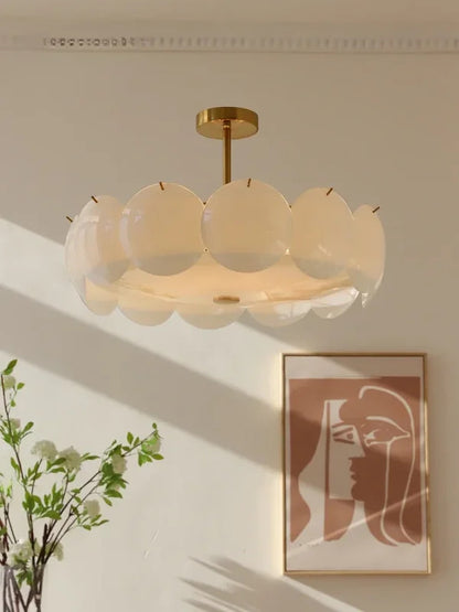 Glass Ceiling Light  Modern Cream White Ceiling Dining Room Bedroom Light