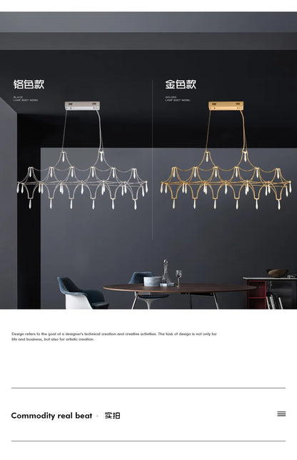 Modern Restaurant Strip Chandelier Luxury Lobby Front Desk Hanging Lamp