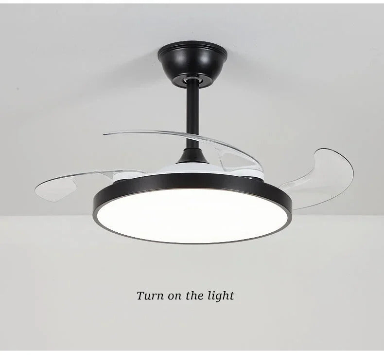 Ceiling Fan With Light Modern Remote Smart Invisible Ceiling Fan Bedroom Lamp