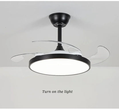 Ceiling Fan With Light Modern Remote Smart Invisible Ceiling Fan Bedroom Lamp