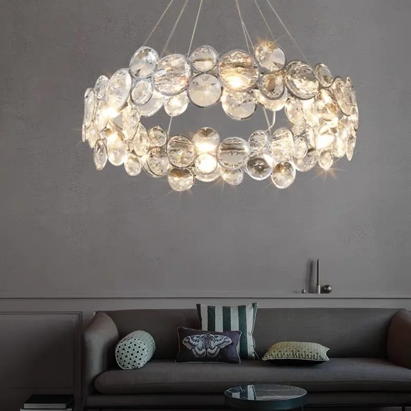 Chrome Round Crystal Chandelier