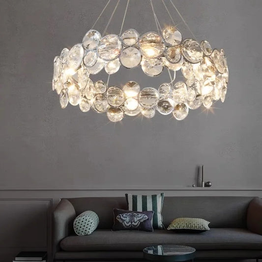 Chrome Round Crystal Chandelier