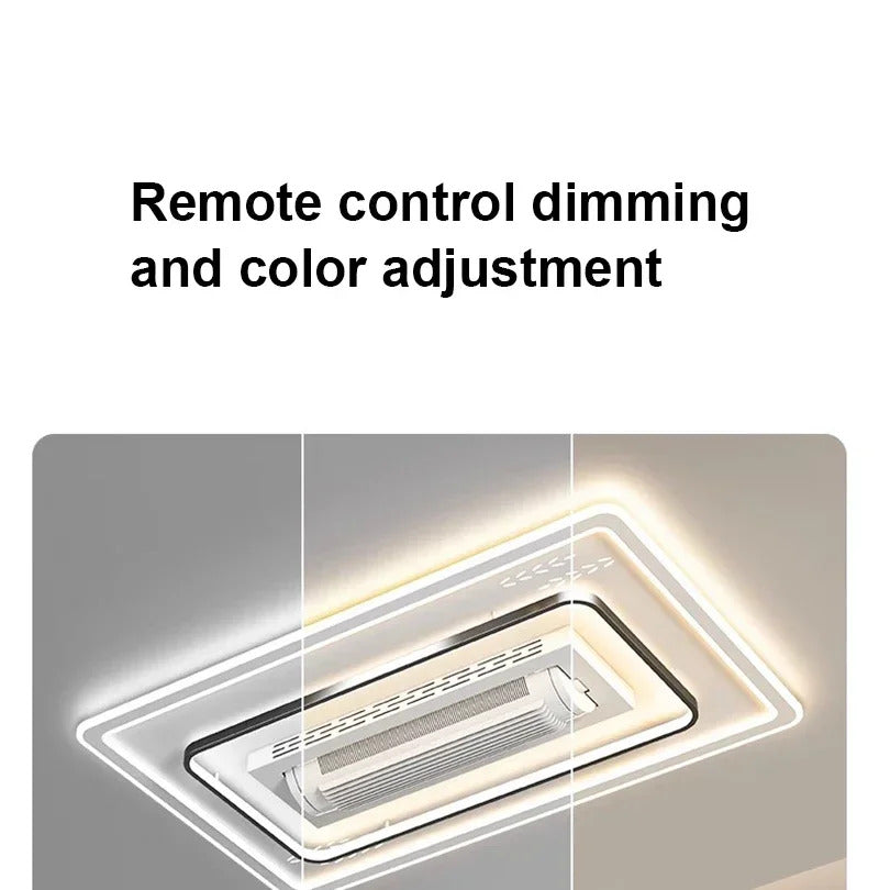 Invisible leafless LED ceiling fan light bedroom hotel remote control hanging lamp