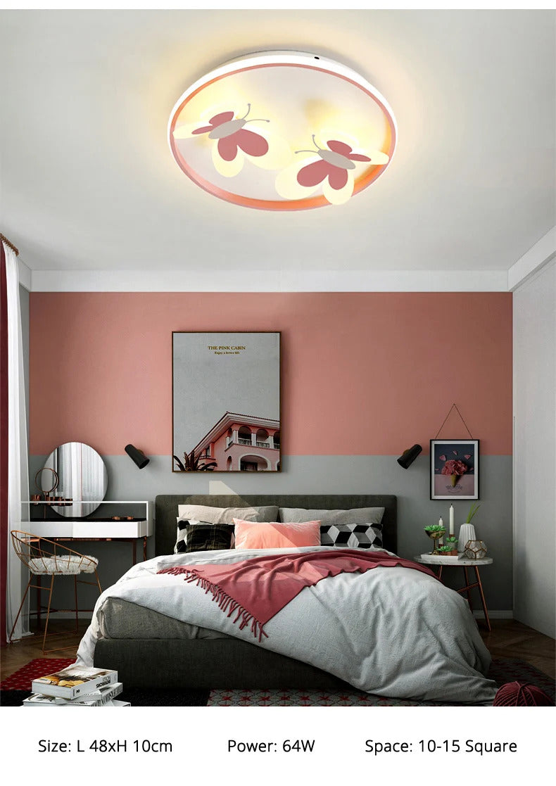 Butterfly ceiling lamp Children Room Indoor bedroom lamp