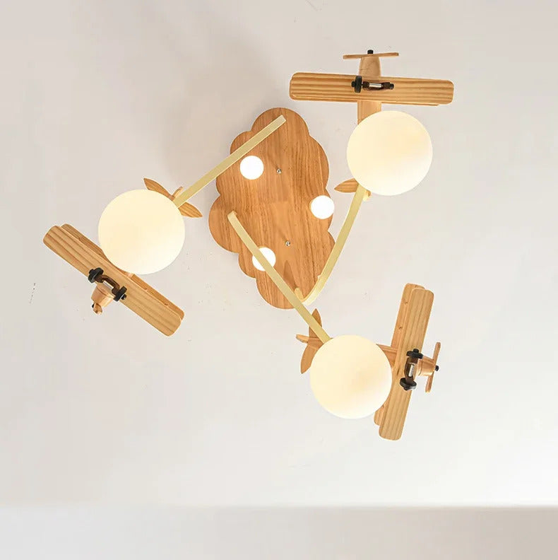 Airplane Chandelier Ceiling lamp Wooden Airplane Pendant Light
