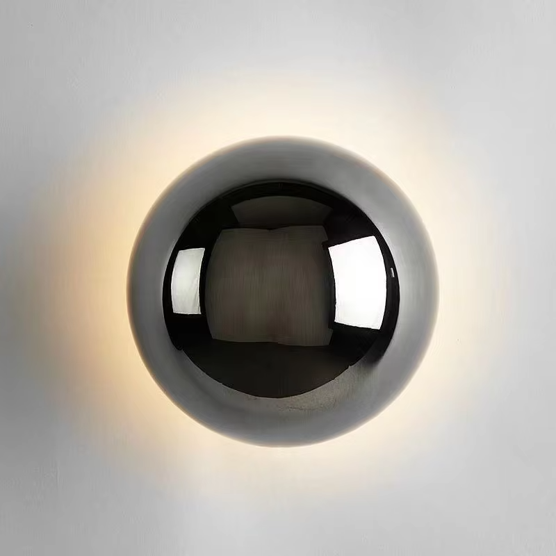 Minimalist Plated Silver Luxurious Wall Lamp Modern Simple Circular Lunar Eclipse sconce